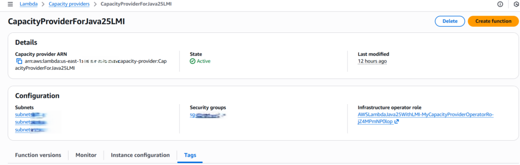 Create capacity provider