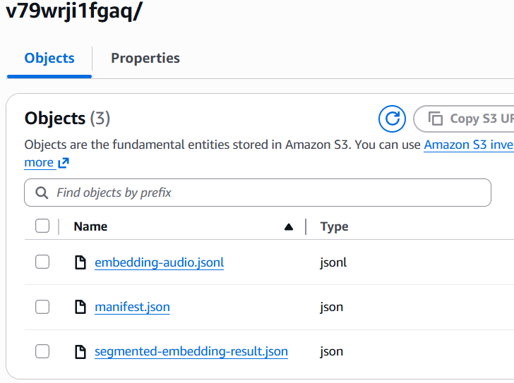Segmented result of the audio embeddings
