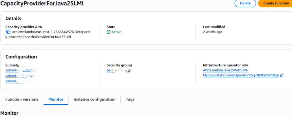 Capacity Provider monitoring