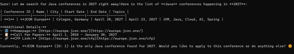 Spring AI MCP Client local first response
