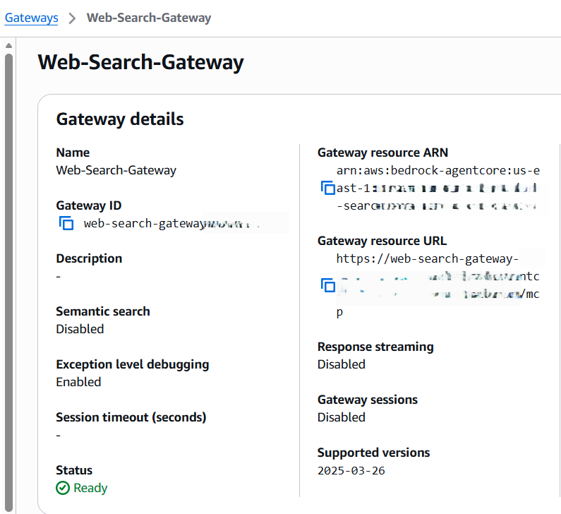 Create AgentCore Gateway